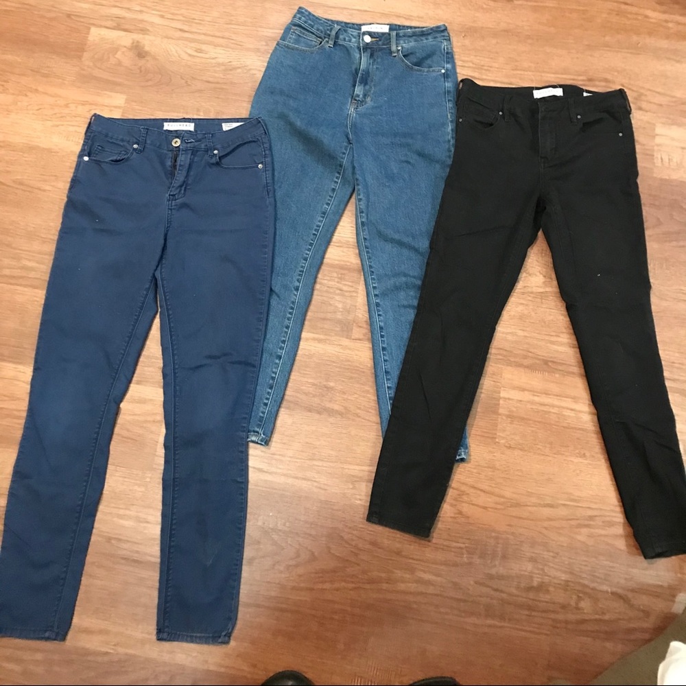 2 pair PAC SUN skinny jeans denim and black- sizes in photos